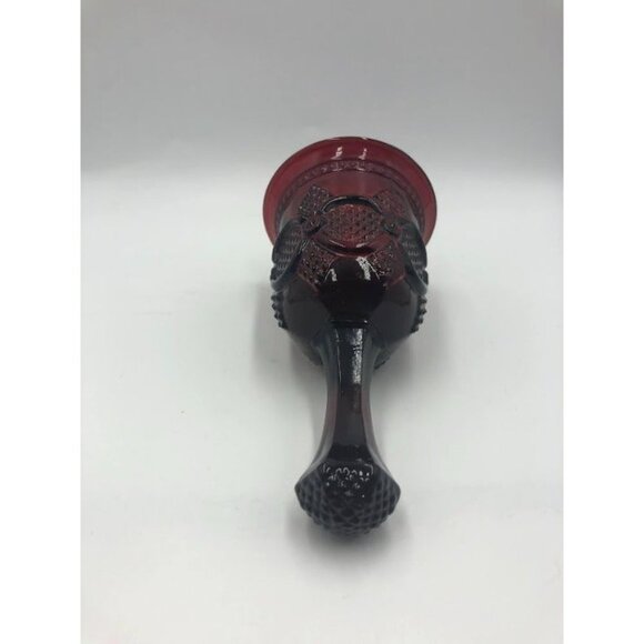 Vintage Dark Ruby Red Ornate Glass Bell Decorative Collectible - Picture 3 of 9